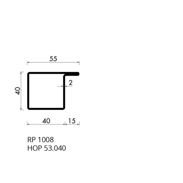 Staal hop profiel 53.040 / RP1008 S235JRG2 - 6,000