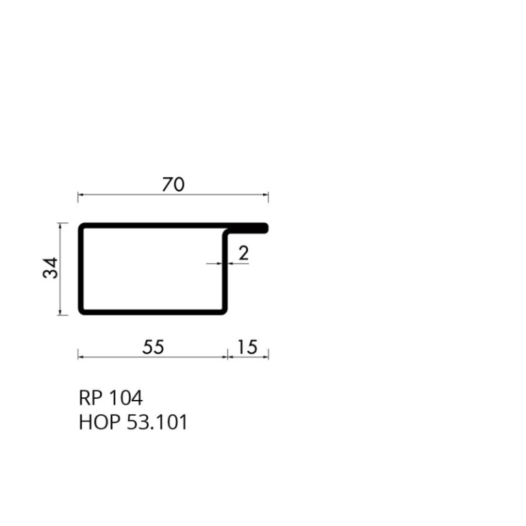 Staal profiel RP 0104-AA / HOP 53.101 S235JRG2 - 6000