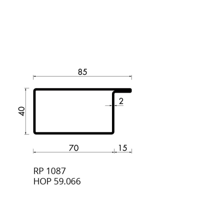Staal profiel RP 1087-AA / HOP 59.066 S235JRG2 - 6000