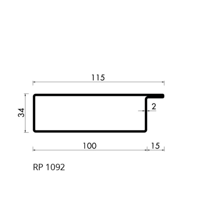 Staal hop profiel 1092 S235JRG2 - 6,000