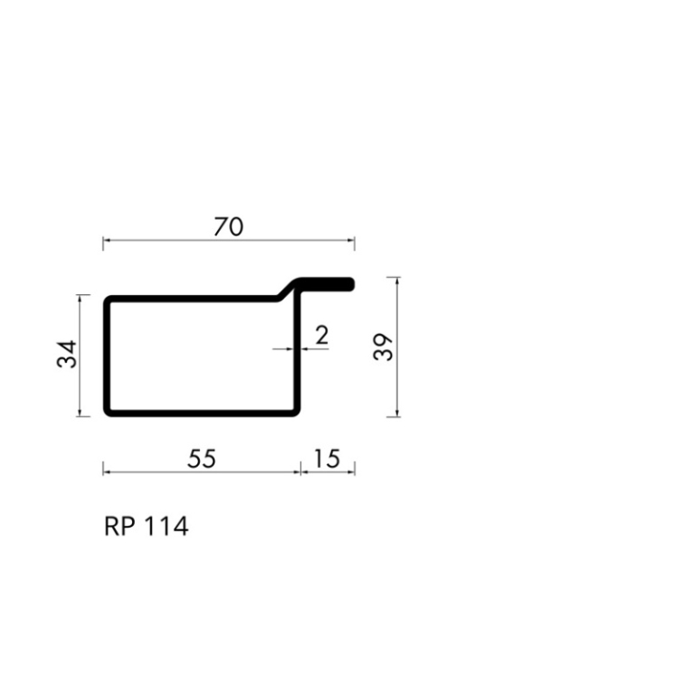 Staal hop profiel 54235 S235JRG2 - 6,000