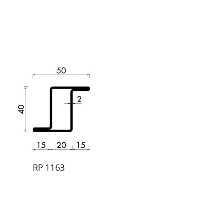 Staal hop profiel 1163 S235JRG2 - 6,000