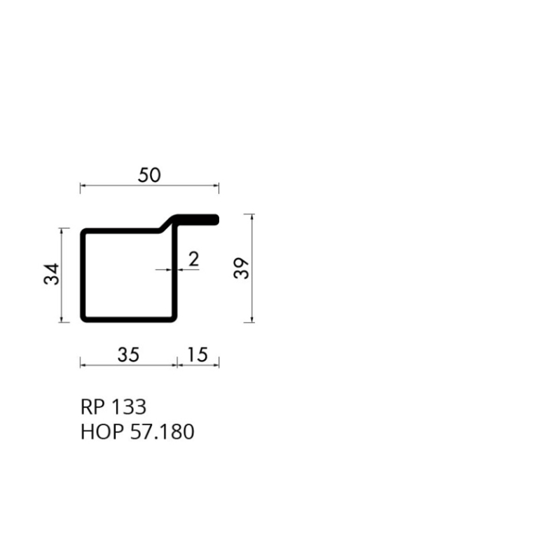 Staal profiel RP 0133-AA / HOP 57.180 S235JRG2 - 6000