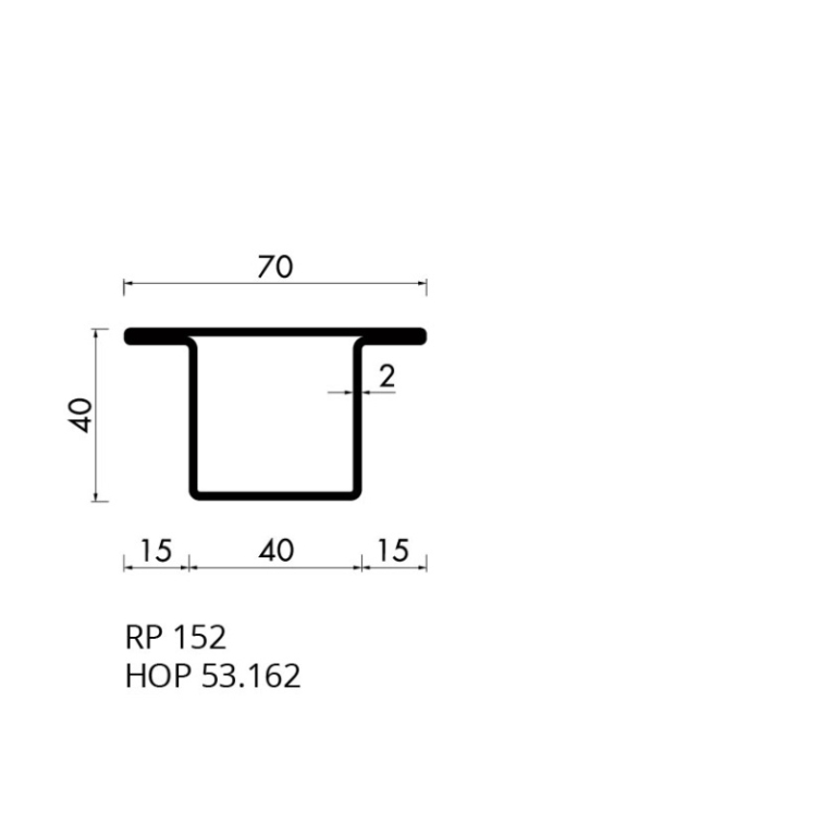 Staal hop profiel 53162 S235JRG2 - 6,000