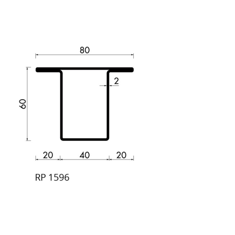 Staal hop profiel 1596 S235JRG2 - 6,000