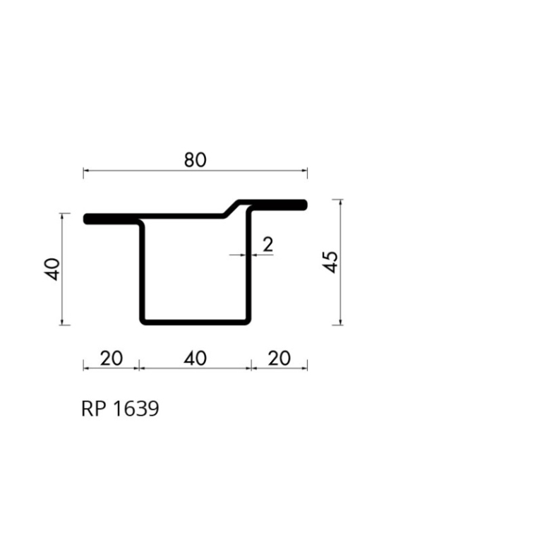 Staal hop profiel 1639 S235JRG2 - 6,000