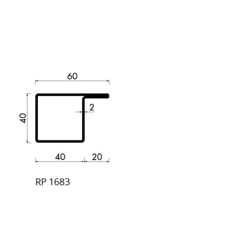Staal hop profiel 1683 S235JRG2 - 6,000