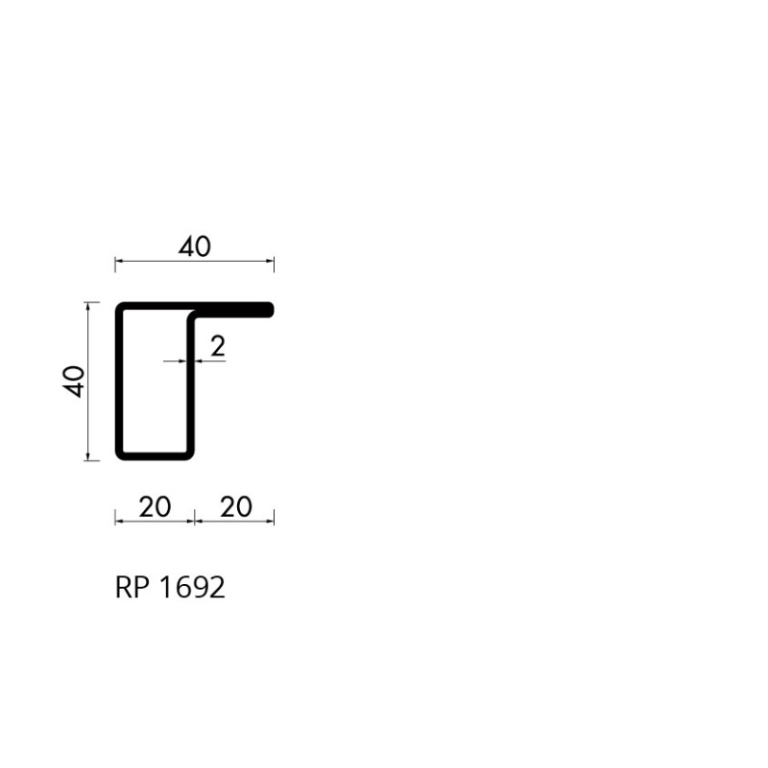 Staal hop profiel 1692 S235JRG2 - 6,000