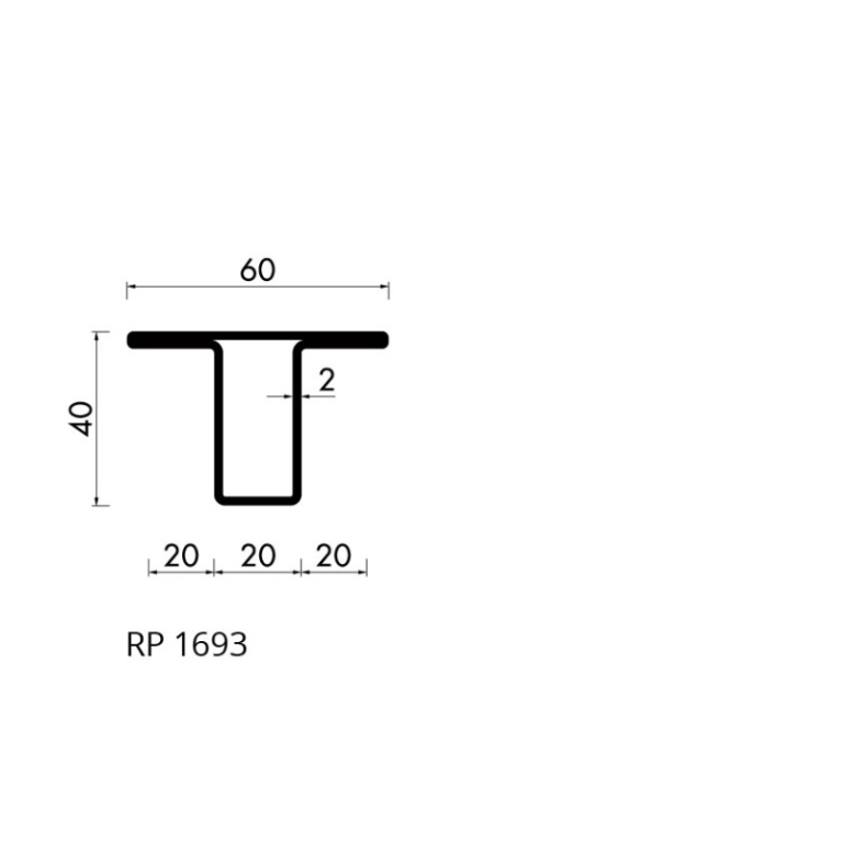 Staal hop profiel 1693 S235JRG2 - 6,000