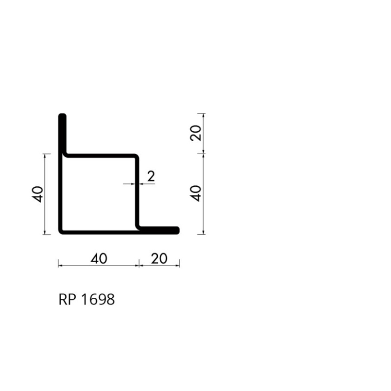Staal hop profiel 1698 S235JRG2 - 6,000