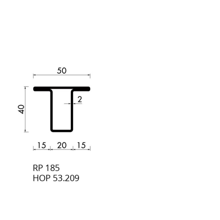 Staal hop profiel 53209 S235JRG2 - 6,000