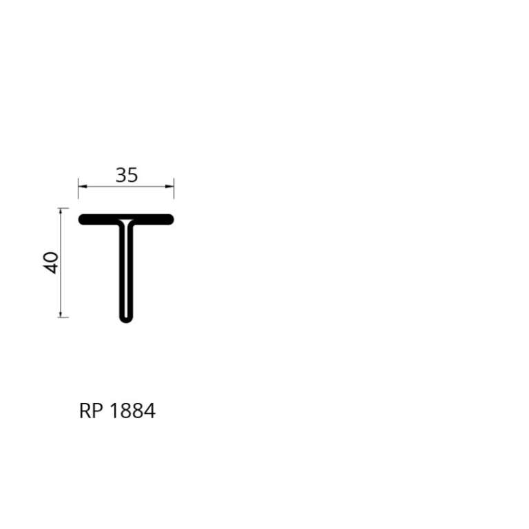 Staal profiel RP 1884-AA zonder gaatjes S235JRG2 - 6,000