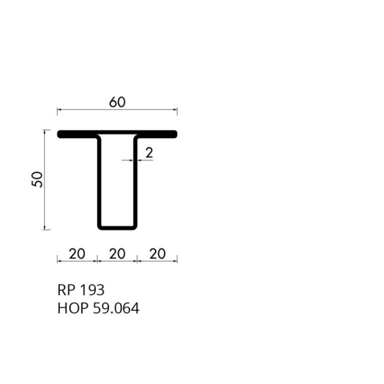 Staal hop profiel 59064 S235JRG2 - 6,000