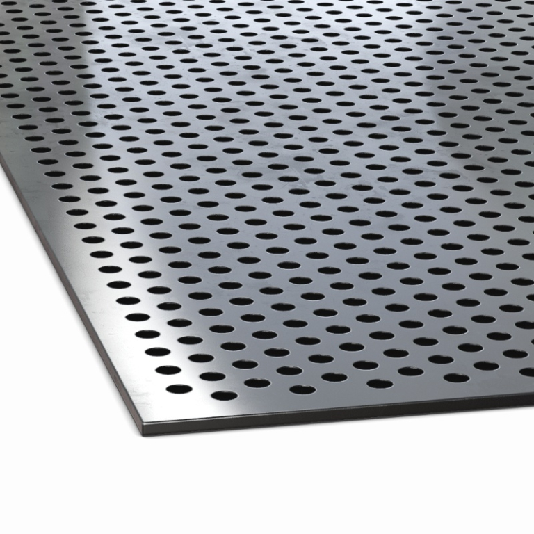 RVS plaat perf. 2500 x 1250 x 1 mm R3 T5 RVS 1.4301/1.4307 (304/304L) - 2500